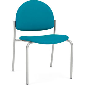 Lesro Chat Armless Guest Chair Silver Frame Open House Waterfall Fabric CX1132.SSV-01OHWF