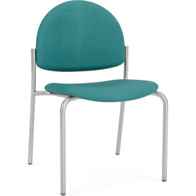 Lesro Chat Armless Guest Chair Silver Frame Patriot Plus Sea Vinyl CX1132.SSV-01PPSE