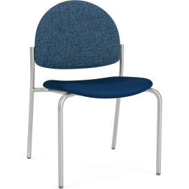 Lesro Chat Armless Guest Chair Silver Frame Connelly Blue Jay BackPatriot Plus Imperial Blue Seat CX1132.SSV-02COBJ.03PPIB