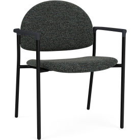 Lesro Chat Wide Guest Chair Black Frame Onyx Black Armrests Connelly Crow Fabric CX1231.SBK.COX-01COCR
