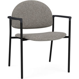 Lesro Chat Wide Guest Chair Black Frame Onyx Black Armrests Connelly Dove Fabric CX1231.SBK.COX-01CODO