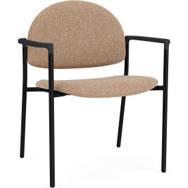 Lesro Chat Wide Guest Chair Black Frame Onyx Black Armrests Connelly Wren Fabric CX1231.SBK.COX-01COWN