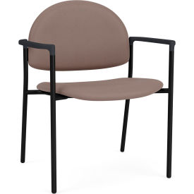 Lesro Chat Wide Guest Chair Black Frame Onyx Black Armrests Open House Goose Fabric CX1231.SBK.COX-01OHGS