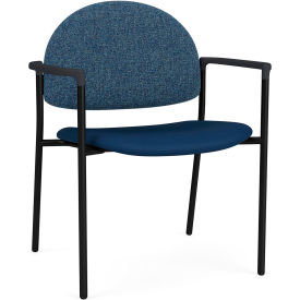 Lesro Chat Wide Guest Chair Black Frame Connelly Blue Jay Back Patriot Plus Imperial Blue Seat CX1231.SBK.COX-02COBJ.03PPIB