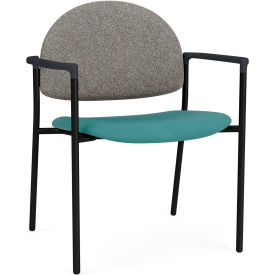 Lesro Chat Wide Guest Chair Black Frame Connelly Dove Back Patriot Plus Sea Vinyl Seat CX1231.SBK.COX-02CODO.03PPSE