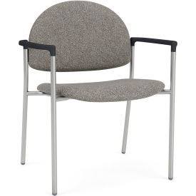 Lesro Chat Wide Guest Chair Silver Frame Onyx Black Armrests Connelly Dove Fabric CX1231.SSV.COX-01CODO