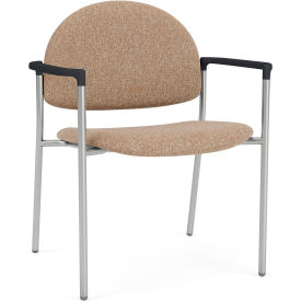 Lesro Chat Wide Guest Chair Silver Frame Onyx Black Armrests Connelly Wren Fabric CX1231.SSV.COX-01COWN