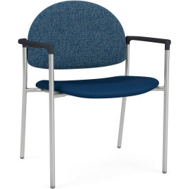 Lesro Chat Wide Guest Chair Silver Frame Connelly Blue Jay Back Patriot Plus Imperial Blue Seat CX1231.SSV.COX-02COBJ.03PPIB