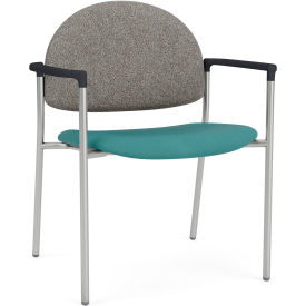 Lesro Chat Wide Guest Chair Silver Frame Connelly Dove Back Patriot Plus Sea Vinyl Seat CX1231.SSV.COX-02CODO.03PPSE