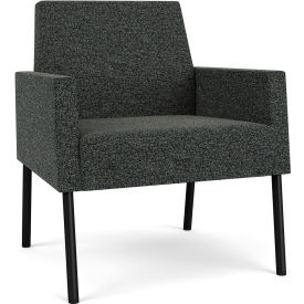 Lesro Mystic Lounge Guest Chair Black Frame Connelly Crow Fabric ML1101.SBK-01COCR