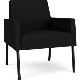 Lesro Mystic Lounge Guest Chair Black Frame Open House Black Fabric ML1101.SBK-01OHBK