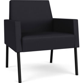 Lesro Mystic Lounge Guest Chair Black Frame Patriot Plus Black Vinyl ML1101.SBK-01PPBK