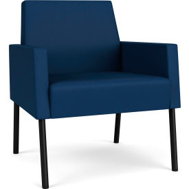 Lesro Mystic Lounge Guest Chair Black Frame Patriot Plus Imperial Blue Vinyl ML1101.SBK-01PPIB