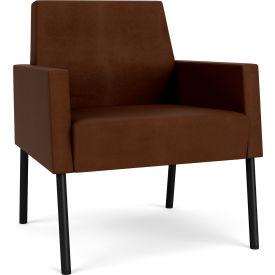 Lesro Mystic Lounge Guest Chair Black Frame Patriot Plus Mocha Vinyl ML1101.SBK-01PPMO