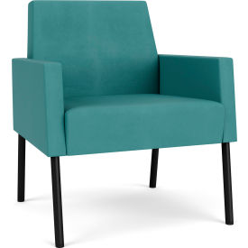 Lesro Mystic Lounge Guest Chair Black Frame Patriot Plus Sea Vinyl ML1101.SBK-01PPSE