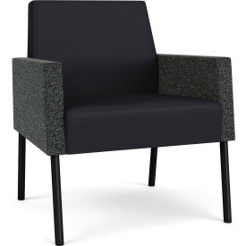 Lesro Mystic Lounge Guest Chair Black Frame Patriot Plus Black Vinyl Back & Seat ML1101.SBK-02PPBK.03PPBK.04COCR