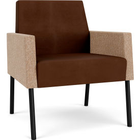 Lesro Mystic Lounge Guest Chair Black Frame Patriot Plus Mocha Vinyl Back & Seat ML1101.SBK-02PPMO.03PPMO.04COWN
