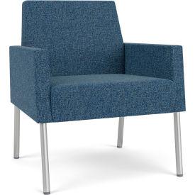 Lesro Mystic Lounge Guest Chair Silver Frame Connelly Blue Jay Fabric ML1101.SSV-01COBJ