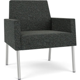 Lesro Mystic Lounge Guest Chair Silver Frame Connelly Crow Fabric ML1101.SSV-01COCR