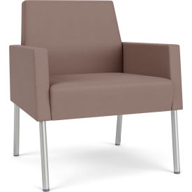 Lesro Mystic Lounge Guest Chair Silver Frame Open House Goose Fabric ML1101.SSV-01OHGS