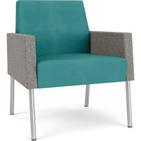 Lesro Mystic Lounge Guest Chair Silver Frame Patriot Plus Sea Vinyl Back & Seat ML1101.SSV-02PPSE.03PPSE.04CODO