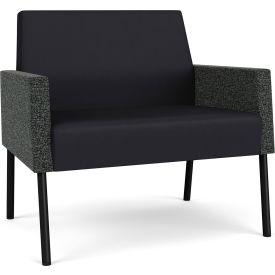 Lesro Mystic Lounge Bariatric Chair Black Frame Patriot Plus Black Vinyl Back & Seat ML1401.SBK-02PPBK.03PPBK.04COCR