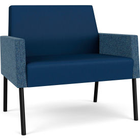 Lesro Mystic Lounge Bariatric Chair Black Frame Patriot Plus Imperial Blue Vinyl Back & Seat ML1401.SBK-02PPMIB.03PPIB.04COBJ