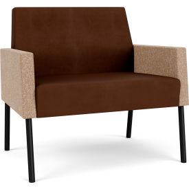 Lesro Mystic Lounge Bariatric Chair Black Frame Patriot Plus Mocha Vinyl Back & Seat ML1401.SBK-02PPMO.03PPMO.04COWN