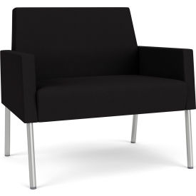 Lesro Mystic Lounge Bariatric Chair Silver Frame Open House Black Fabric ML1401.SSV-01OHBK