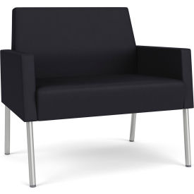 Lesro Mystic Lounge Bariatric Chair Silver Frame Patriot Plus Black Vinyl ML1401.SSV-01PPBK
