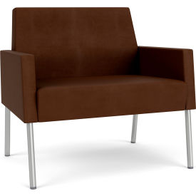 Lesro Mystic Lounge Bariatric Chair Silver Frame Patriot Plus Mocha Vinyl ML1401.SSV-01PPMO