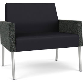 Lesro Mystic Lounge Bariatric Chair Silver Frame Patriot Plus Black Vinyl Back & Seat ML1401.SSV-02PPBK.03PPBK.04COCR
