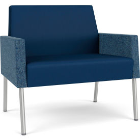 Lesro Mystic Lounge Bariatric Chair Silver Frame Patriot Plus Imperial Blue Vinyl Back & Seat ML1401.SSV-02PPMIB.03PPIB.04COBJ