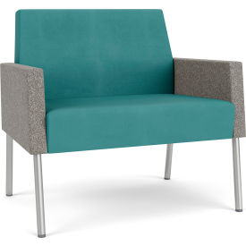Lesro Mystic Lounge Bariatric Chair Silver Frame Patriot Plus Sea Vinyl Back & Seat ML1401.SSV-02PPSE.03PPSE.04CODO