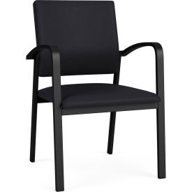 Lesro Newport Guest Chair Black Frame Patriot Plus Black Vinyl NP1101.SBK-01PPBK