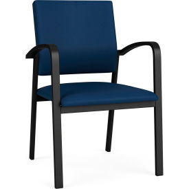 Lesro Newport Guest Chair Black Frame Patriot Plus Imperial Blue Vinyl NP1101.SBK-01PPIB