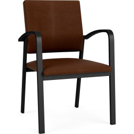 Lesro Newport Guest Chair Black Frame Patriot Plus Mocha Vinyl NP1101.SBK-01PPMO