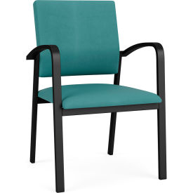 Lesro Newport Guest Chair Black Frame Patriot Plus Sea Vinyl NP1101.SBK-01PPSE