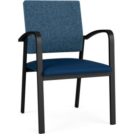 Lesro Newport Guest Chair Black Frame Connelly Blue Jay Back Patriot Plus Imperial Blue Seat NP1101.SBK-02COBJ.03PPIB