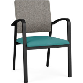 Lesro Newport Guest Chair Black Frame Connelly Dove Back Patriot Plus Sea Vinyl Seat NP1101.SBK-02CODO.03PPSE