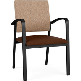 Lesro Newport Guest Chair Black Frame Connelly Wren Back Patriot Plus Mocha Vinyl Seat NP1101.SBK-02COWN.03PPMO