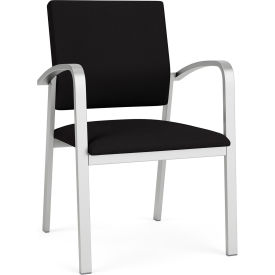 Lesro Newport Guest Chair Silver Frame Open House Black Fabric NP1101.SSV-01OHBK