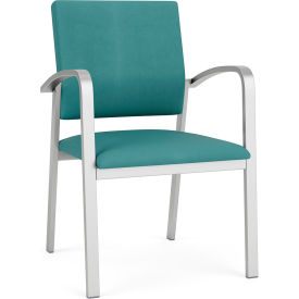 Lesro Newport Guest Chair Silver Frame Patriot Plus Sea Vinyl NP1101.SSV-01PPSE