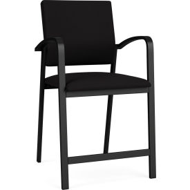 Lesro Newport Hip Guest Chair Black Frame Open House Black Fabric NP1161.SBK-01OHBK