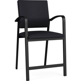 Lesro Newport Hip Guest Chair Black Frame Patriot Plus Black Vinyl NP1161.SBK-01PPBK