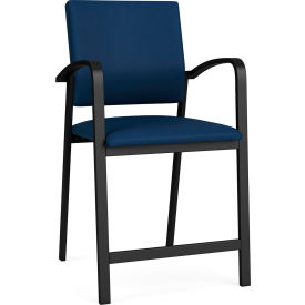 Lesro Newport Hip Guest Chair Black Frame Patriot Plus Imperial Blue Vinyl NP1161.SBK-01PPIB