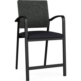 Lesro Newport Hip Guest Chair Black Frame Connelly Crow Fabric Back Patriot Plus Black Vinyl Seat NP1161.SBK-02COCR.03PPBK