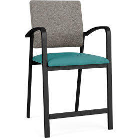 Lesro Newport Hip Guest Chair Black Frame Connelly Dove Back Patriot Plus Sea Vinyl Seat NP1161.SBK-02CODO.03PPSE