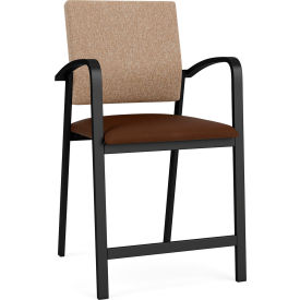 Lesro Newport Hip Guest Chair Black Frame Connelly Wren Back Patriot Plus Mocha Vinyl Seat NP1161.SBK-02COWN.03PPMO