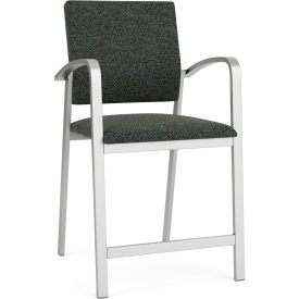 Lesro Newport Hip Guest Chair Silver Frame Connelly Crow Fabric NP1161.SSV-01COCR